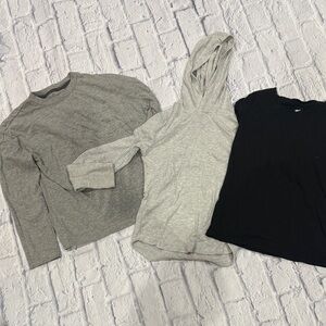 Kids Lot- Long Sleeve Gray and Black Tees Set